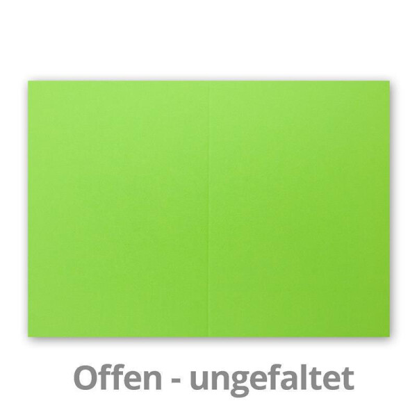 DIN A5 Faltkarten - Hellgrün - 25 Stück - Einladungskarten - Menükarten - Kirchenheft - Blanko - 14,8 x 21 cm - Marke FarbenFroh by Gustav Neuser