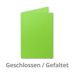 100x Falt-Karten DIN A6 in Hellgrün (Grün) - 10,5 x 14,8 cm - Blanko - Doppel-Karten - 220 g/m²