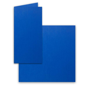 25x Falt-Karten DIN Lang - Royalblau (Blau) - 10,5 x 21 cm - Blanko Doppelkarten - Klappkarten für Einladungen und Grußkarten zu Weihnachten und Geburtstag