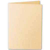 ARTOZ 50x DIN B6 Faltkarten - honiggelb (Gelb) gerippt 120 x 169 mm Klappkarten blanko - Karten zum selbstgestalten mit 220 g/m² edle Egoutteur-Rippung - Serie 1001