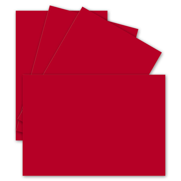 25 Einzel-Karten DIN A6 - 10,5 x 14,8 cm - 240 g/m² - Rosen-Rot - Tonkarton - Bastelpapier - Bastelkarton- Bastel-karten - blanko Postkarten