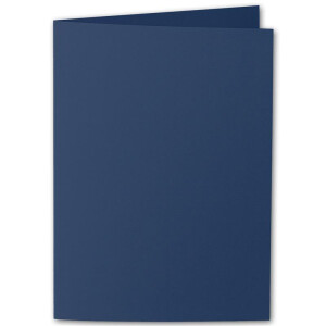 ARTOZ 50x DIN B6 Faltkarten - classic blue (Blau) gerippt 120 x 169 mm Klappkarten blanko - Karten zum selbstgestalten mit 220 g/m² edle Egoutteur-Rippung - Serie 1001