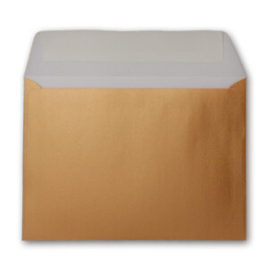 100x Kupfer-Metallic Brief-Umschläge DIN C6 Format 11,4 x 16,2 cm - Haftklebung - Kuverts ohne Fenster - Weihnachten, Grußkarten & Einladungen