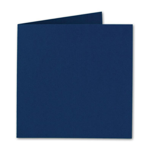 Quadratische Falt-Karten 15 x 15 cm - Nachtblau - 50 Stück - formstabil - für Drucker geeignet - für Grußkarten, Einladungen & mehr