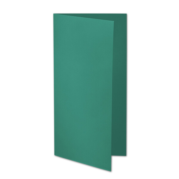 ARTOZ 25x DIN Lang Faltkarten - Grün (Tropical Green) gerippt 210 x 105 mm Klappkarten - Blanko Doppelkarte mit 220 g/m² edle Egoutteur-Rippung