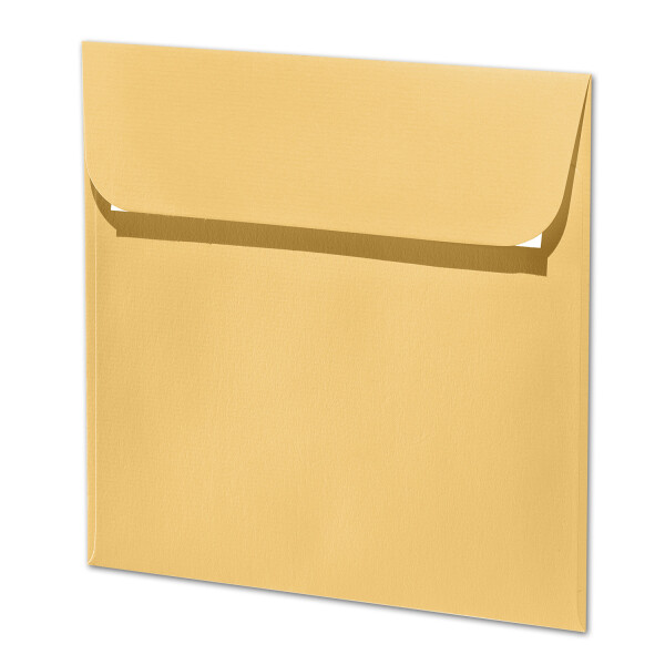 ARTOZ 50x quadratische Briefumschläge honiggelb (Gelb) 100 g/m² - 16 x 16 cm - Kuvert ohne Fenster - Umschläge mit Haftklebung