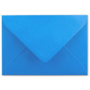 200 Brief-Umschläge - Azur-Blau - DIN C6 - 114 x 162 mm - Kuverts mit Nassklebung ohne Fenster für Gruß-Karten & Einladungen - Serie FarbenFroh