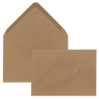 100x Vintage Kraftpapier Falt-Karten SET mit Umschlägen und Einlegern DIN B6 - 120 x 169 mm - braun - Recycling - blanko I UmWelt by GUSTAV NEUSER®"