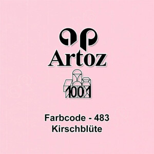 ARTOZ 50x quadratische Faltkarten - Kirschblüte (Rosa) - 155 x 155 mm Karten blanko zum Selbstgestalten - 220 g/m² gerippt
