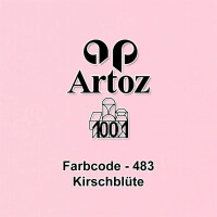 ARTOZ 50x quadratische Faltkarten - Kirschblüte (Rosa) - 155 x 155 mm Karten blanko zum Selbstgestalten - 220 g/m² gerippt