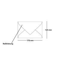 ARTOZ 50x Briefumschläge DIN B6 Purpurrot (Rot) - 12,5 x 17,8 cm - Nassklebung - gerippte Kuverts ohne Fenster - Serie Artoz 1001