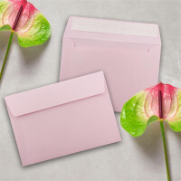 50x Briefumschläge Rosa DIN C6 Format 11,4 x 16,2 cm - Haftklebung - Kuverts ohne Fenster - Weihnachten, Grußkarten & Einladungen - Für A6 & A4 Papier