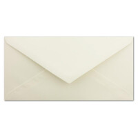 50x Briefumschläge DIN Lang - 11 x 22 cm - Nassklebung - Farbe: Creme - 80 Gramm pro m² - ohne Fenster