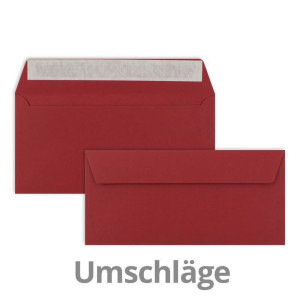 50x Faltkarten SET mit Brief-Umschlägen und Einlege-Blätter - Dunkelrot (Rot) - DIN Lang - 10,5 x 21 cm - FarbenFroh by GUSTAV NEUSER®