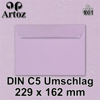 ARTOZ 50x Briefumschläge DIN C5 Lila (Flieder) - 229 x 162 mm Kuvert ohne Fenster - Umschläge selbstklebend haftklebend - Serie Artoz 1001