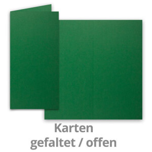 50x Faltkarten-Set mit Briefumschlägen DIN Lang in Dunkelgrün (Grün) - 21 x 10,5 cm - Blank Klappkarten und Umschläge für Einladungen und Grüße zu Geburtstag und Hochzeit