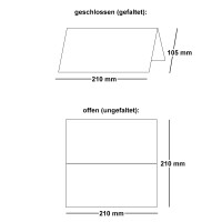 ARTOZ 50x DIN Lang Faltkarten - Grau (Lichtgrau) gerippt 210 x 105 mm Klappkarten - Blanko Doppelkarte mit 220 g/m² edle Egoutteur-Rippung