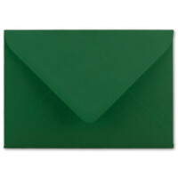 50x Brief-Umschläge Format B6 - Dunkel-Grün- 12 x 17,5 cm - Nassklebung mit spitzer Klappe - 110 g/m² - Einladungs-Kuverts