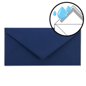 50x Briefumschläge mit Metallic Sternen - DIN Lang - Silber geprägter Sternenregen - Farbe: dunkelblau, Nassklebung, 120 g/m² - 110 x 220 mm - ideal für Weihnachten