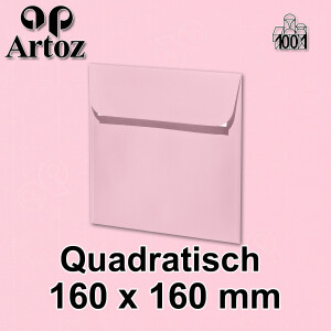 ARTOZ 25x quadratische Briefumschläge kirschblüte (Rosa) 100 g/m² - 16 x 16 cm - Kuvert ohne Fenster - Umschläge mit Haftklebung
