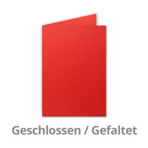 50x Falt-Karten DIN A6 in Rot - 10,5 x 14,8 cm - Blanko - Doppel-Karten - 220 g/m²