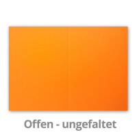 100 Faltkarten B6 - Orange - PREMIUM QUALITÄT - 11,5 x 17 cm - sehr formstabil - für Drucker geeignet! - Qualitätsmarke: NEUSER FarbenFroh!