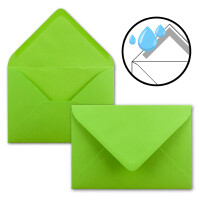 100 Brief-Umschläge - Hell-Grün - DIN C6 - 114 x 162 mm - Kuverts mit Nassklebung ohne Fenster für Gruß-Karten & Einladungen - Serie FarbenFroh