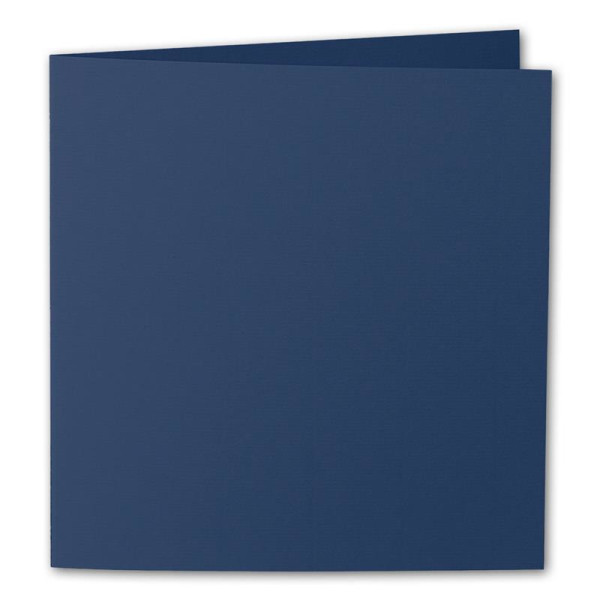 ARTOZ 50x quadratische Faltkarten - Classic Blue (Blau) - 155 x 155 mm Karten blanko zum Selbstgestalten - 220 g/m² gerippt