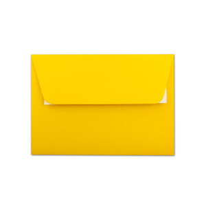 75x Briefumschläge Honig-Gelb DIN C6 Format 11,4 x 16,2 cm - Haftklebung - Kuverts ohne Fenster - Weihnachten, Grußkarten & Einladungen - Für A6 & A4 Papier