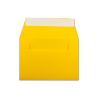 75x Briefumschläge Honig-Gelb DIN C6 Format 11,4 x 16,2 cm - Haftklebung - Kuverts ohne Fenster - Weihnachten, Grußkarten & Einladungen - Für A6 & A4 Papier