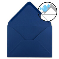 50x DIN B6 Faltkarten Set mit Umschlägen - Nachtblau (Blau) - 115 x 170 mm - ideal für Einladungskarten, Hochzeit, Taufe, Kommunion, Konfirmation - Marke: FarbenFroh