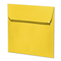 ARTOZ 25x quadratische Briefumschläge sonnengelb (Gelb) 100 g/m² - 16 x 16 cm - Kuvert ohne Fenster - Umschläge mit Haftklebung