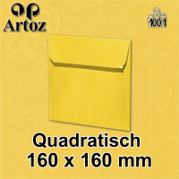 ARTOZ 25x quadratische Briefumschläge sonnengelb (Gelb) 100 g/m² - 16 x 16 cm - Kuvert ohne Fenster - Umschläge mit Haftklebung