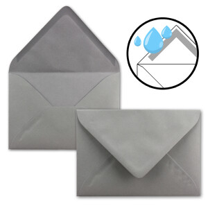 100 Brief-Umschläge - Graphit / Dunkel-Grau - DIN C6 - 114 x 162 mm - Kuverts mit Nassklebung ohne Fenster für Gruß-Karten & Einladungen - Serie FarbenFroh