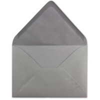 100 Brief-Umschläge - Graphit / Dunkel-Grau - DIN C6 - 114 x 162 mm - Kuverts mit Nassklebung ohne Fenster für Gruß-Karten & Einladungen - Serie FarbenFroh