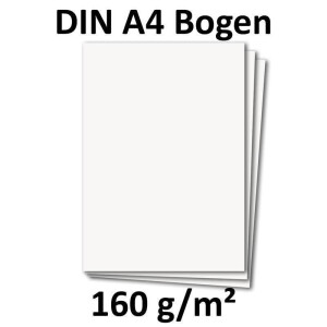 100 DIN A4 Papierbogen Planobogen - Hochweiß (Weiß) - 160 g/m² - 21 x 29,7 cm - Bastelbogen Ton-Papier Fotokarton Bastel-Papier Ton-Karton - FarbenFroh