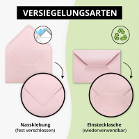 200 Brief-Umschläge - Rosa - DIN C6 - 114 x 162 mm - Ku