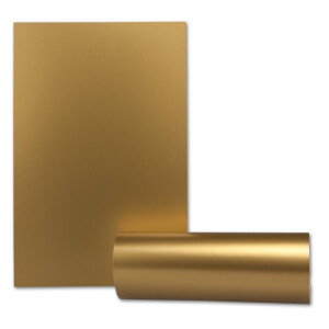 Metallic Papier DIN A4 21,0 x 29,7 cm - Gold Metallic - 25 Stück - glänzendes Bastelpapier 90 g/m² - Rückseite Weiß - Für Einladungen, Hochzeiten