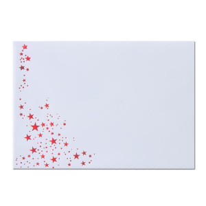 100x Weihnachts-Briefumschläge - DIN B6 - mit Rot-Metallic geprägtem Sternenregen - Farbe: Weiß - Nassklebung, 100 g/m² - 120 x 180 mm - Marke: GUSTAV NEUSER