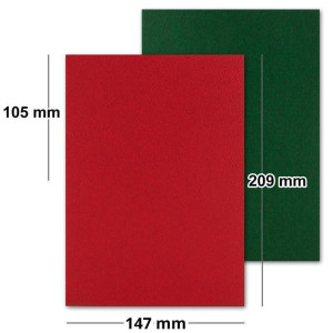 Kartenpaket DIN A6 + C6 in Rot und Grün - 50 Doppelkarten und 50 Briefumschläge - Mit 50 Einlege-Faltblättern - Karten mit Strukturprägung inklusive Geschenkschachtel