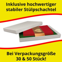 Kartenpaket DIN A6 + C6 in Rot und Grün - 50 Doppelkarten und 50 Briefumschläge - Mit 50 Einlege-Faltblättern - Karten mit Strukturprägung inklusive Geschenkschachtel