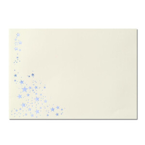 50x Weihnachts-Briefumschläge - DIN B6 - mit Silber-Metallic geprägtem Sternenregen - Farbe: Creme - Nassklebung, 100 g/m² - 120 x 180 mm - Marke: GUSTAV NEUSER