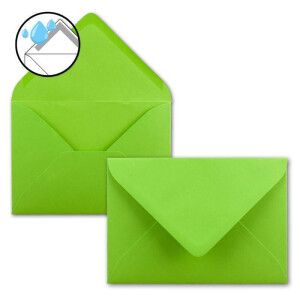100x Briefumschläge B6 - 17,5 x 12,5 cm - Hell-grün - Nassklebung mit spitzer Klappe - 120 g/m² - Für Hochzeit, Gruß-Karten, Einladungen