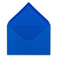 50 Brief-Umschläge mit Wellenschnitt - Royal-Blau / Königsblau - DIN C6 - 114 x 162 mm - 11,4 x 16,2 cm - mit wellenförmigen Rändern - Nassklebung - FarbenFroh by GUSTAV NEUSER