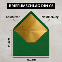 Kuverts Dunkelgrün - 50 Stück - Briefumschläg