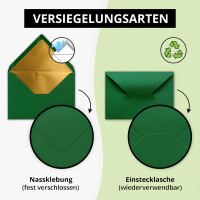Kuverts Dunkelgrün - 50 Stück - Briefumschläg