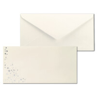 100x Briefumschläge mit Metallic Sternen - DIN Lang - S