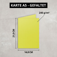 DIN A5 Faltkarten - Limette - Limettengrün - 25 St&uuml