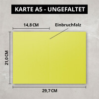 DIN A5 Faltkarten - Limette - Limettengrün - 25 St&uuml