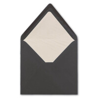50x Briefumschläge Quadratisch 16 x 16 cm in Graphit (Grau)- Umschläge mit weißem Seidenfutter - Kuverts ohne Fenster & mit Nassklebung - Für Einladungskarten zu Hochzeit und Geburtstag